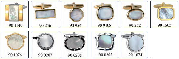 opal, mother-of-pearl, gold cufflinks